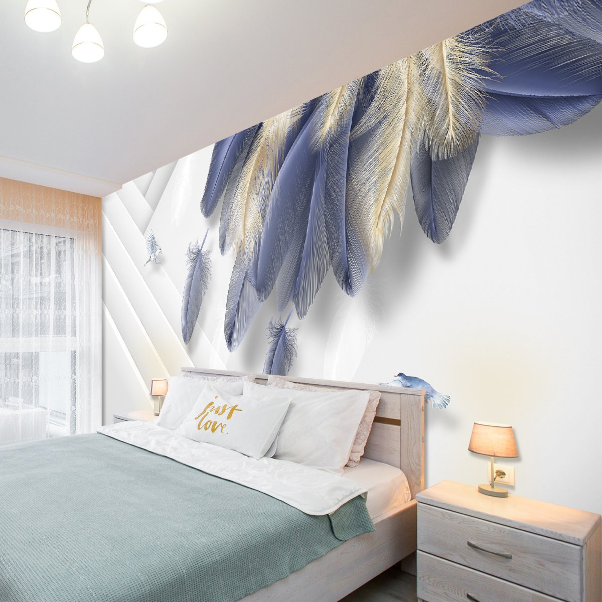 Роспись стен в спальне