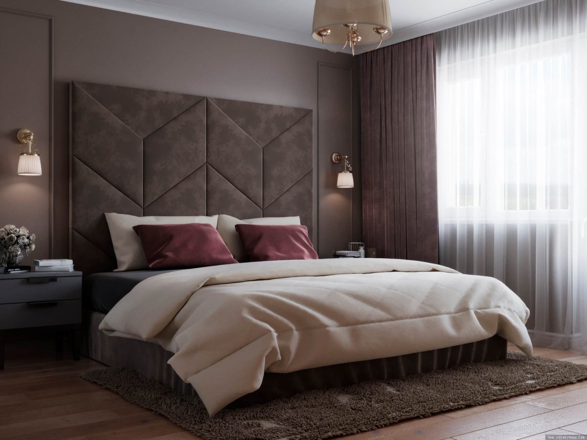 Спальня темная пыльная роза