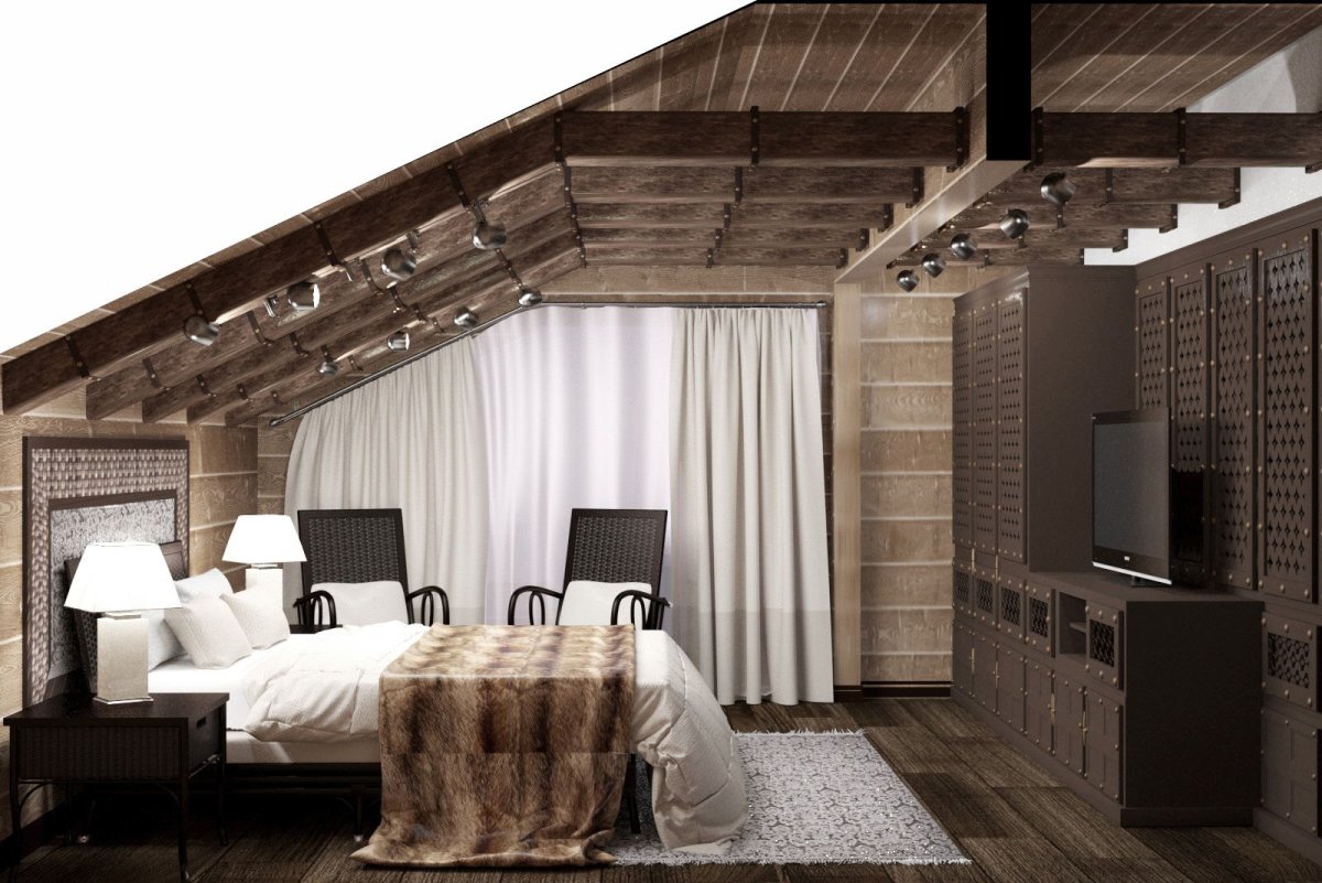 Спальня Шале мансарда