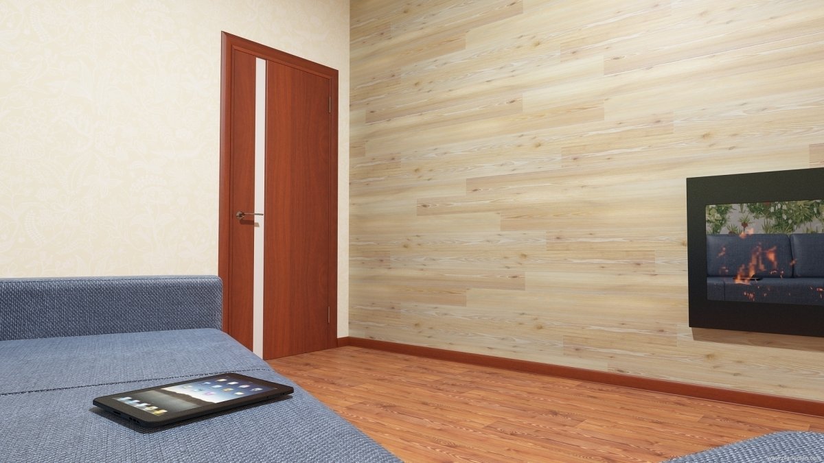 Деревянные стеновые панели в спальне