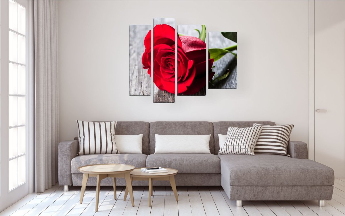 Модульные картины в интерьере спальня в современном стиле