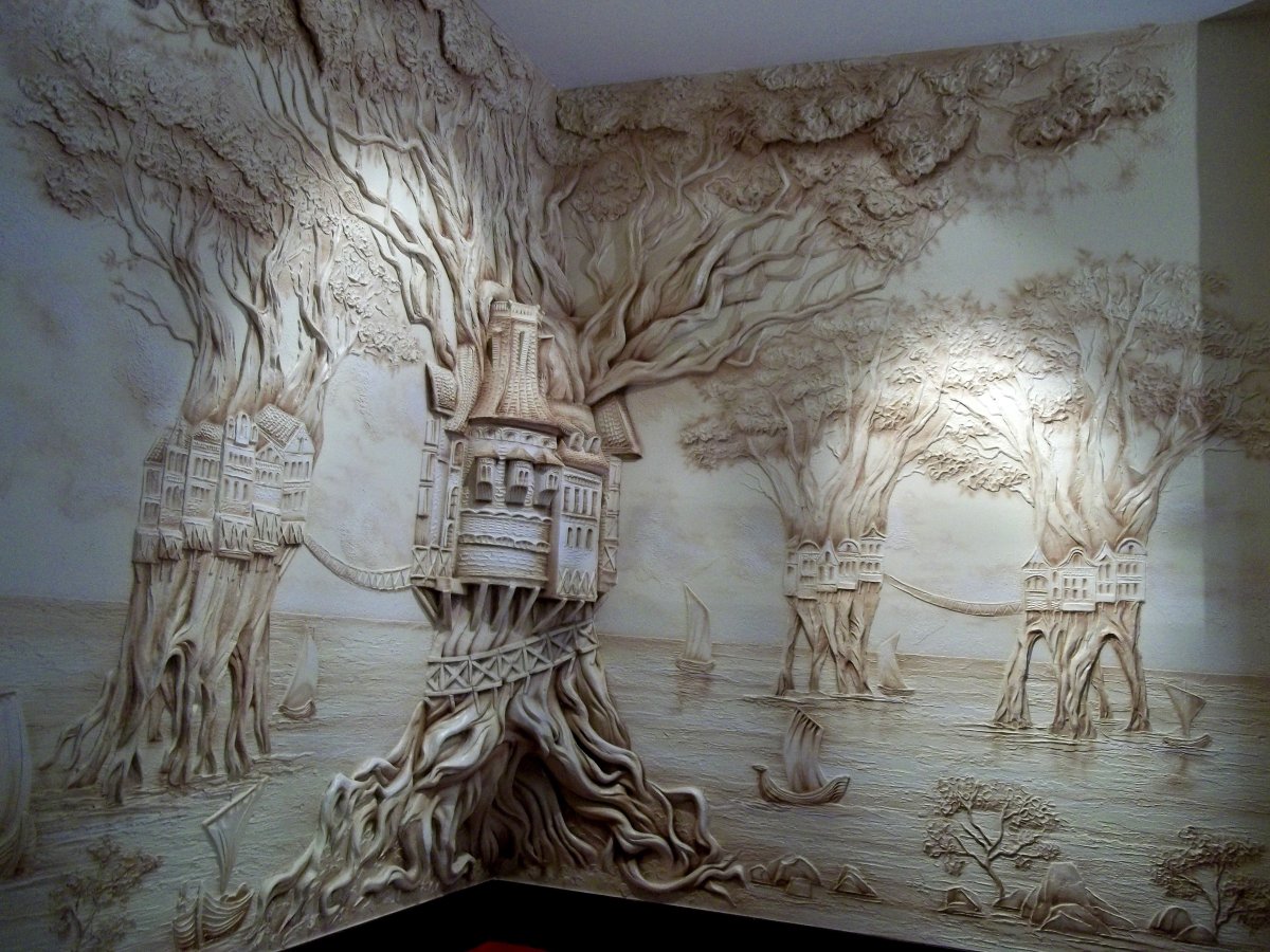 Лепнина на стенах в интерьере