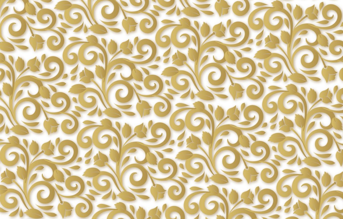 Золотые узоры на белом фоне