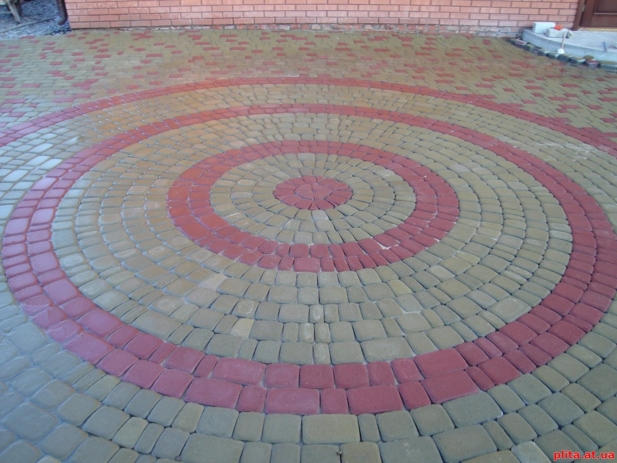 Укладка круга брусчаткой