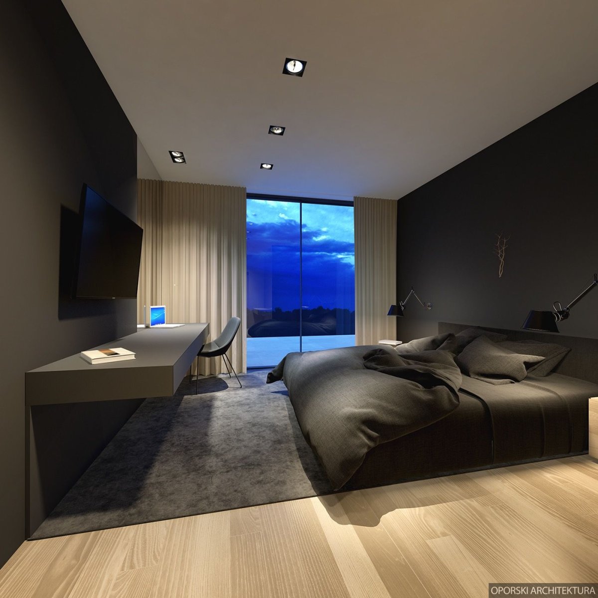 Квартира студия в темных тонах