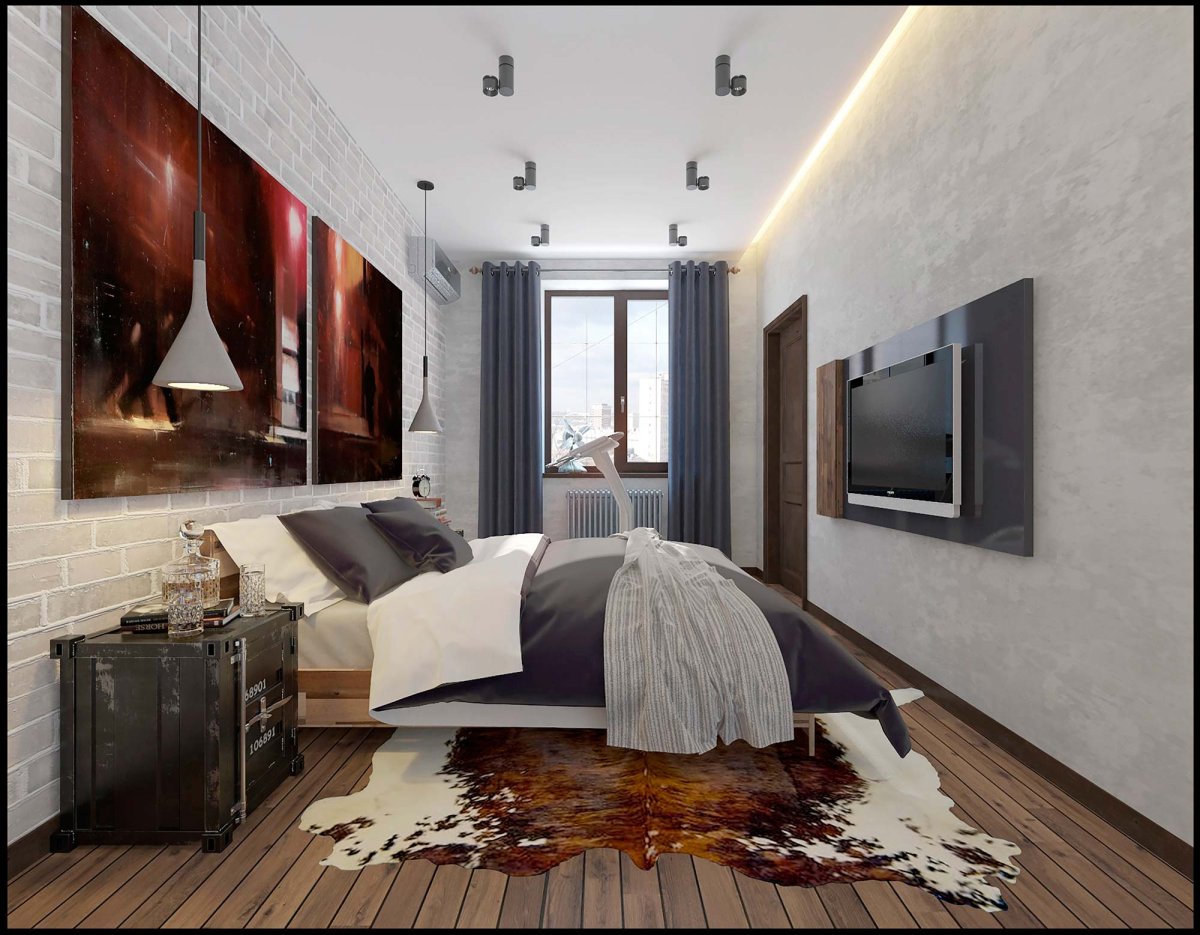 Жилая спальня холостяка