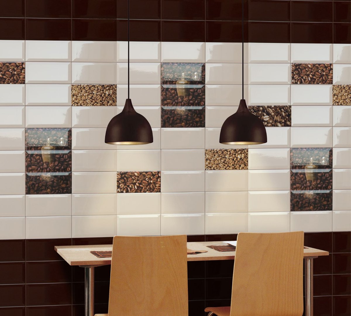 Кафель на кухню с кофейными зернами