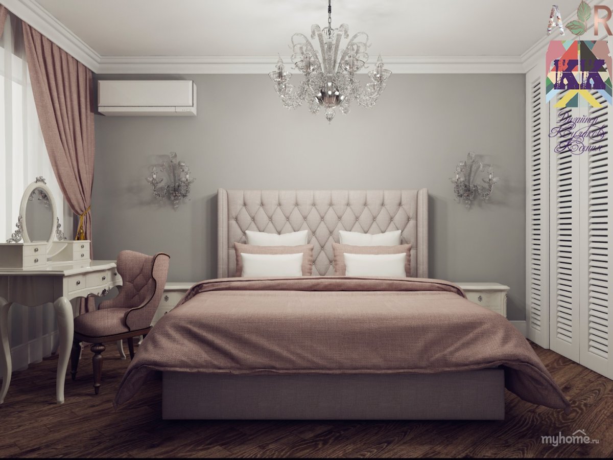 Спальня в нюдовых оттенках