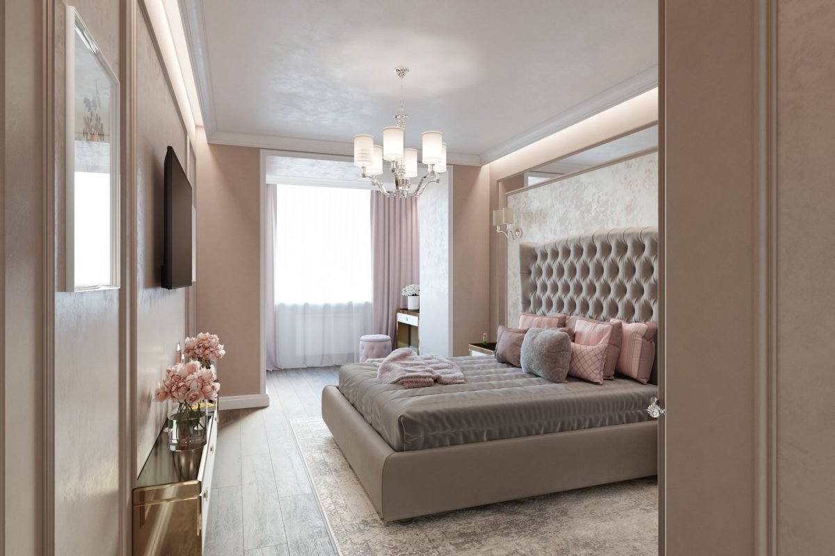 Интерьер в нежно розовых тонах
