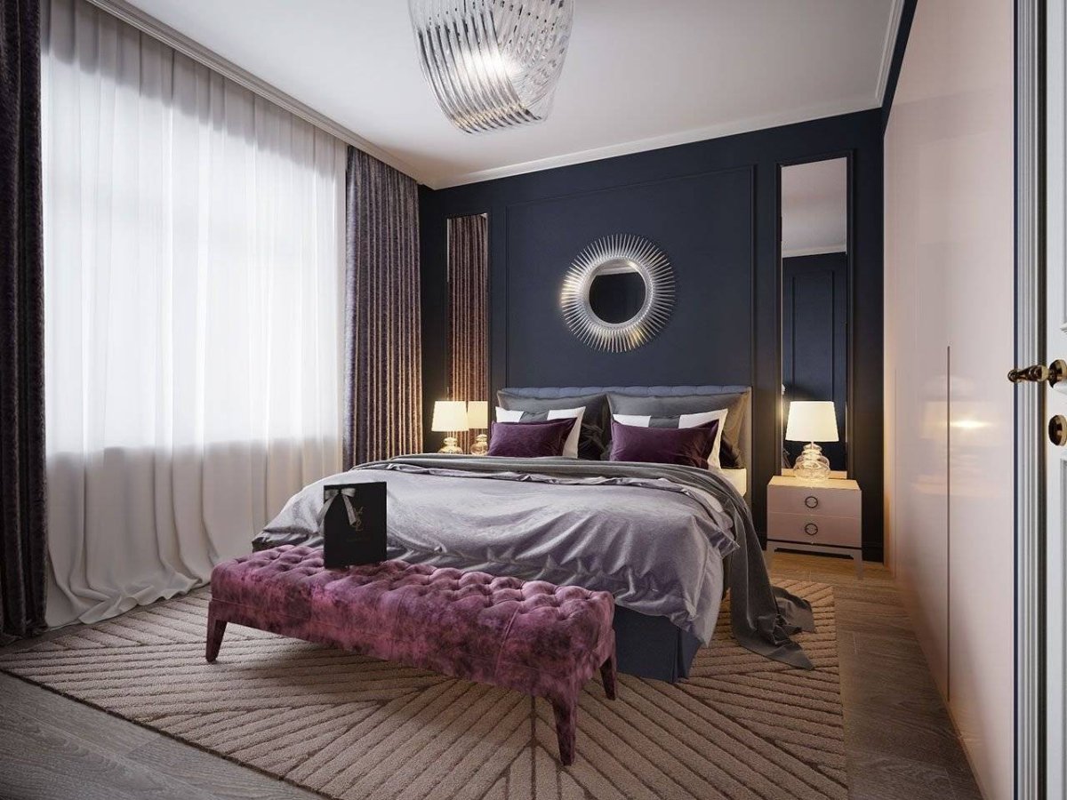 Темная спальня арт деко