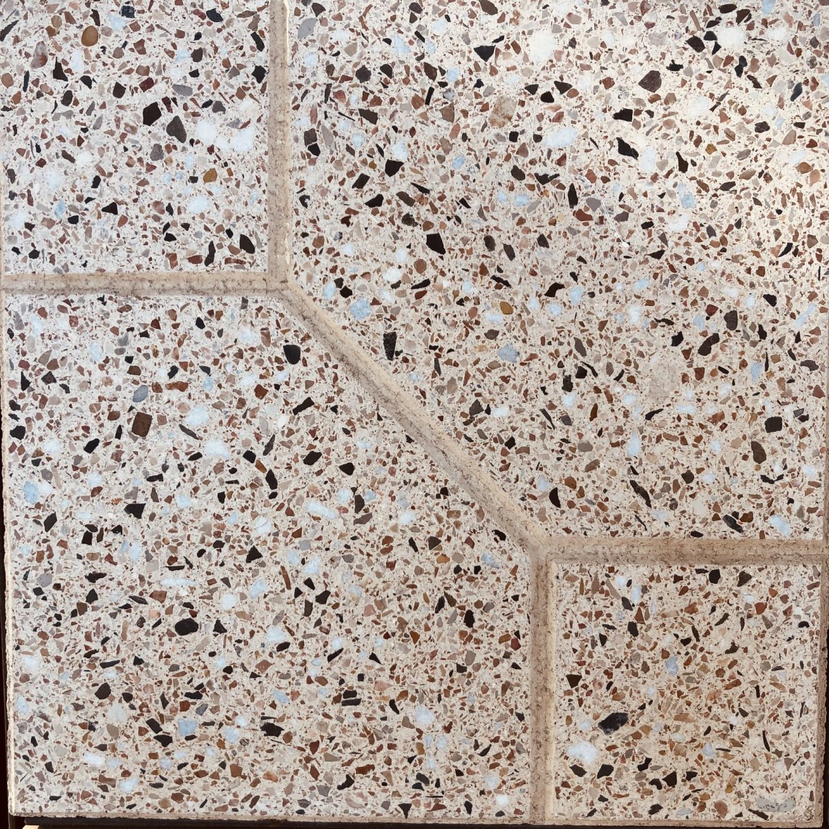 Керамич. Гранит Гермес белый терраццо кг 02 400х400 (стандарт) (1,6 // 76,8 м2)