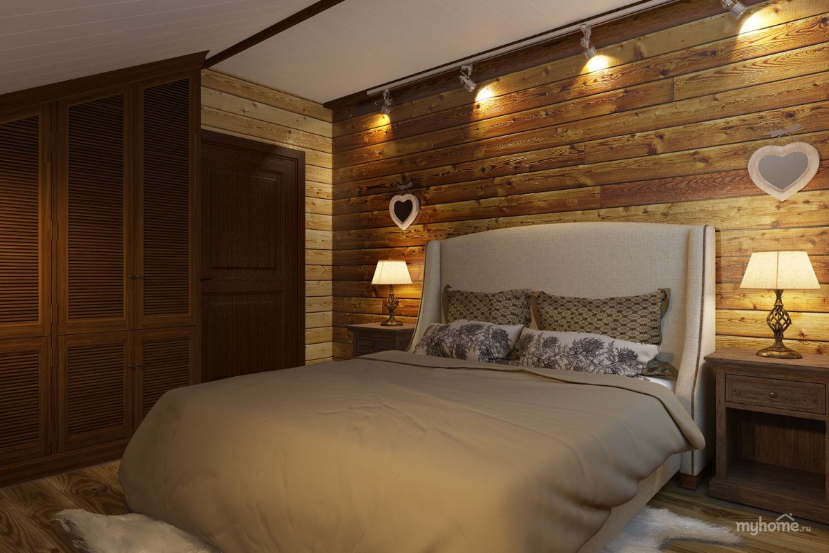 Вагонка в спальне