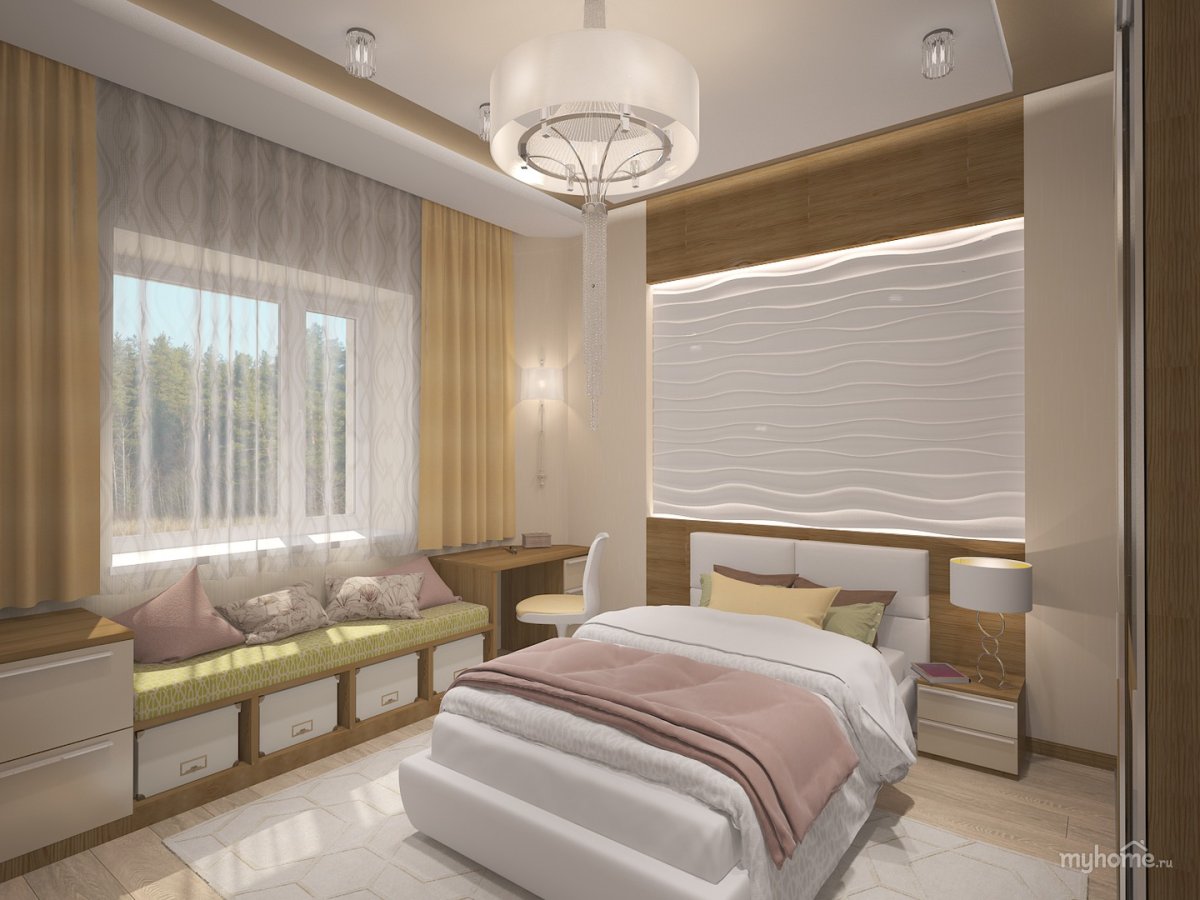 Спальня 9кв в стиле Прованс