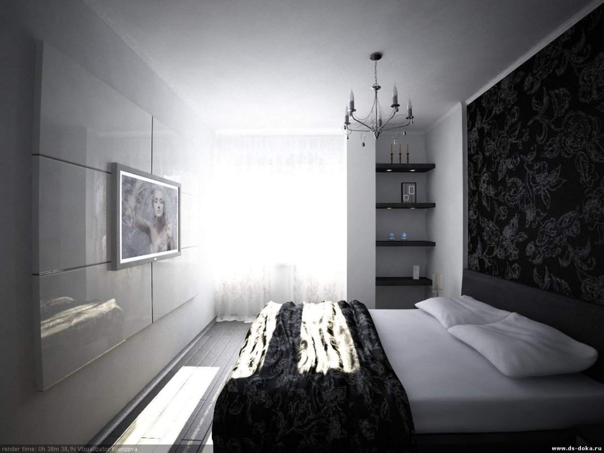 Спальня в стиле хайтек в серых тонах