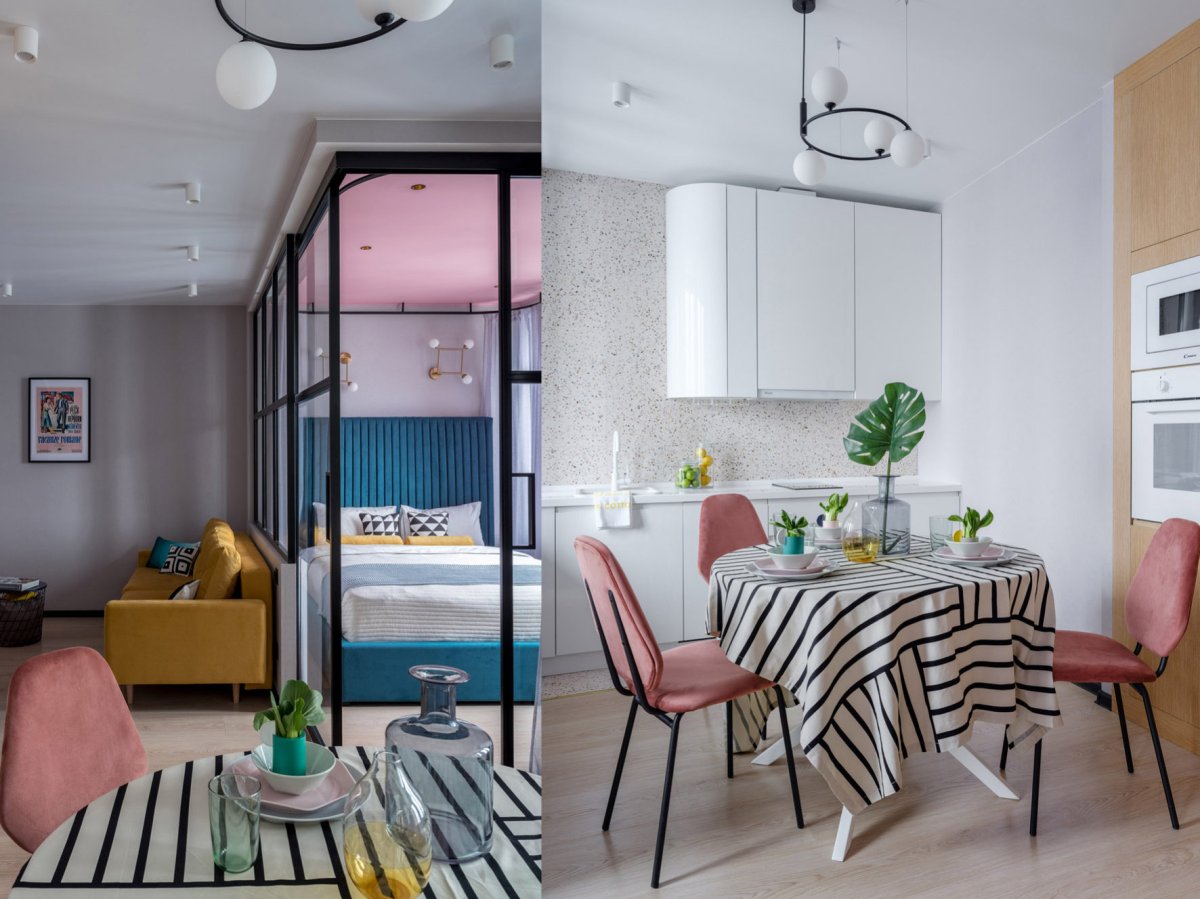 Кухня гостиная икеа 20м