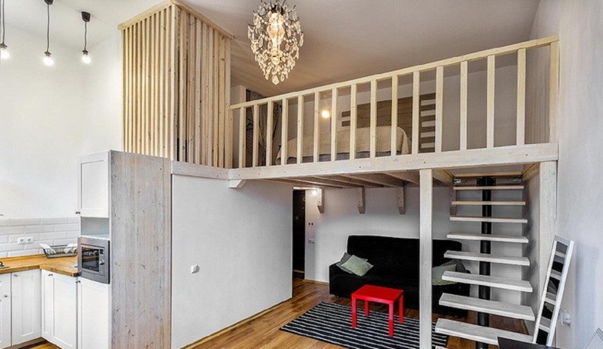 Двухуровневая студия в стиле лофт 20 м2