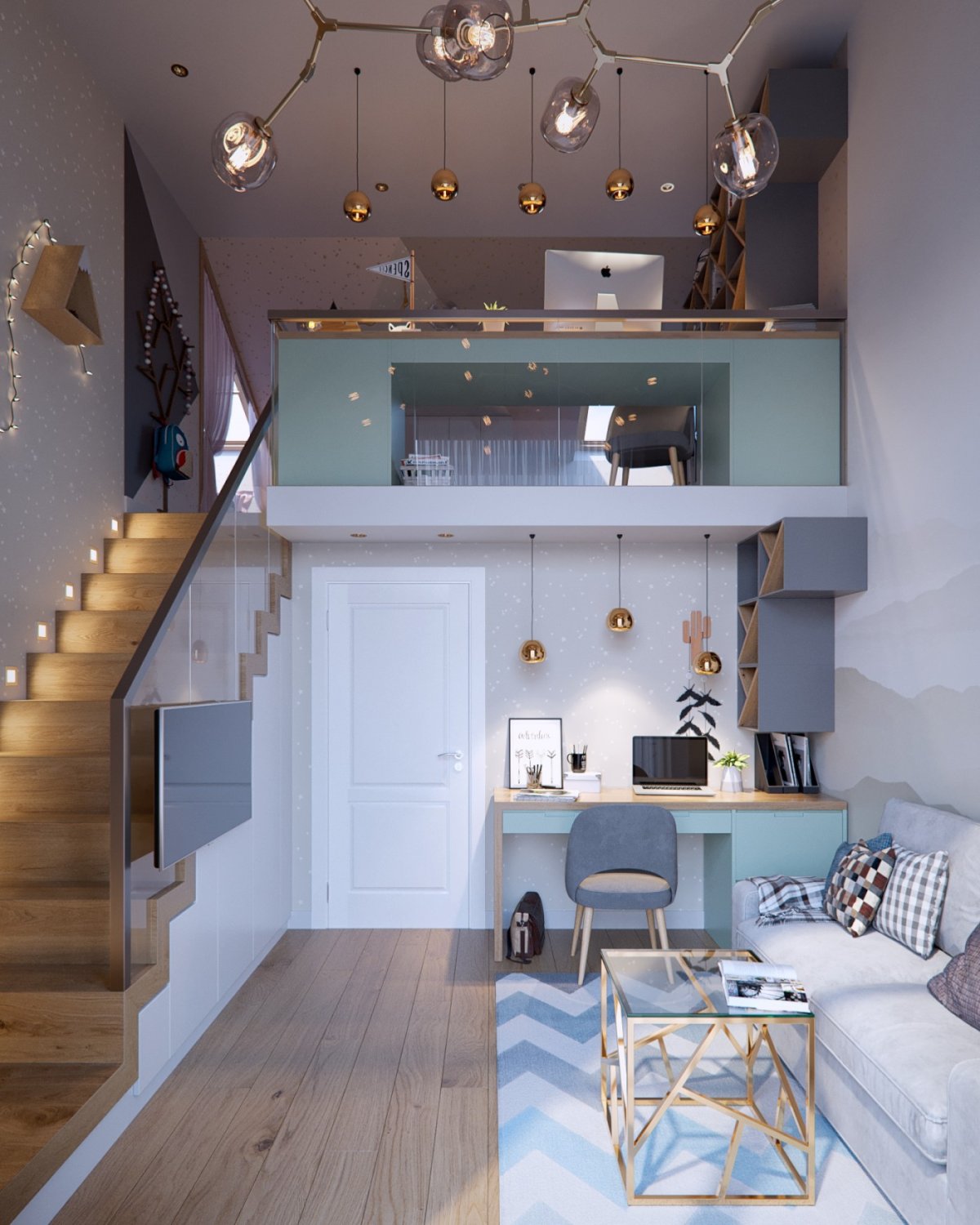 Антресольный ярус с потолками 2.2