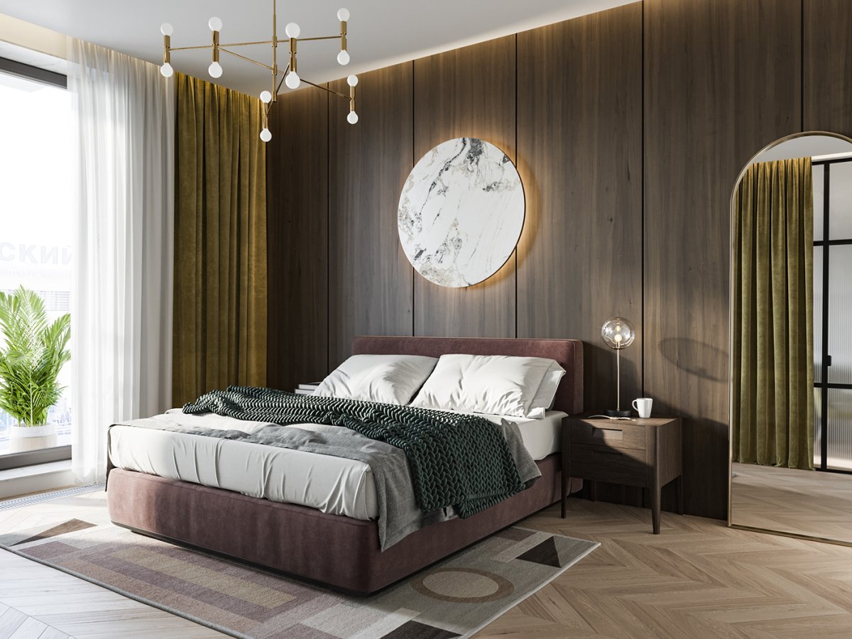 Вместо прикроватной тумбочки в маленькой спальне