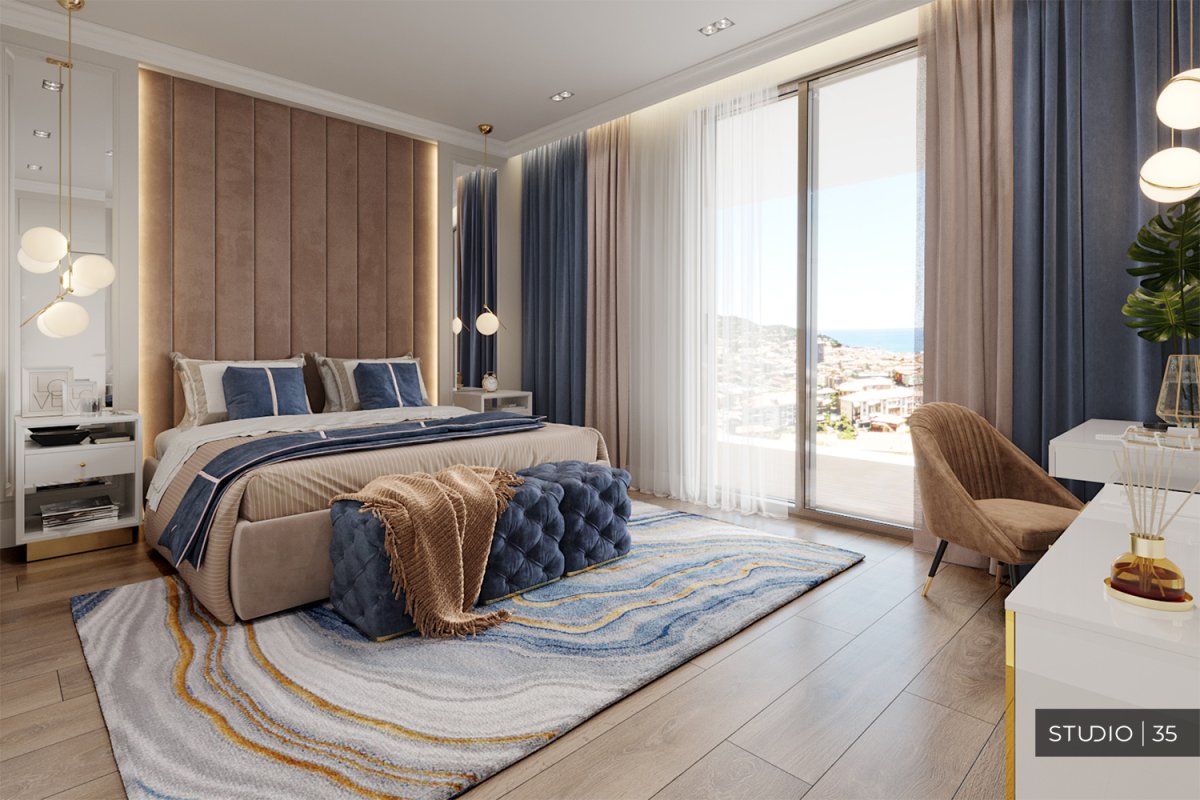 Спальня в пудровых тонах