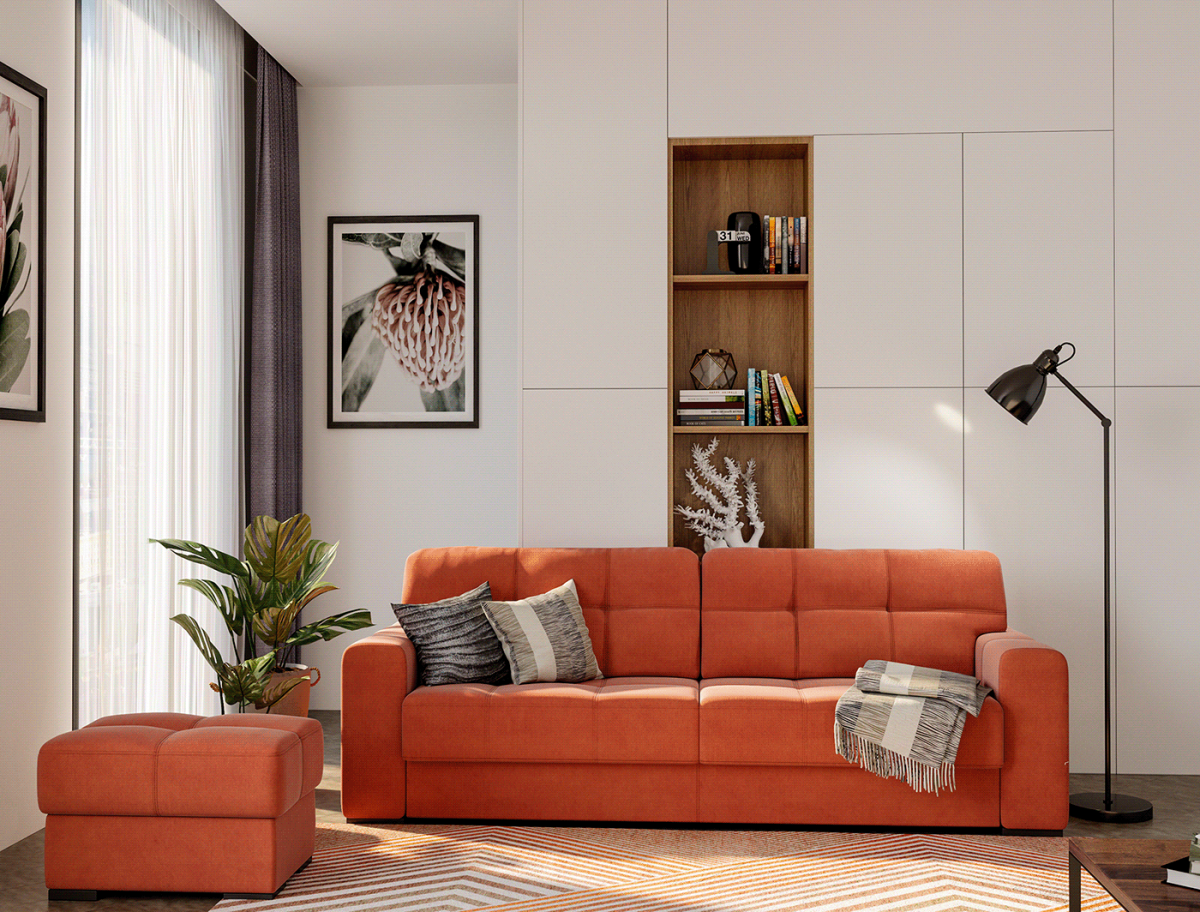 Диван Честерфилд серый кожаный