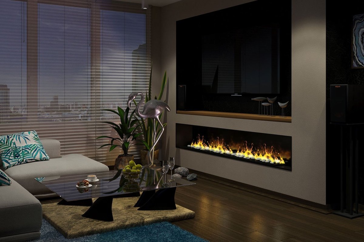 Биокамин в интерьере в современном стиле