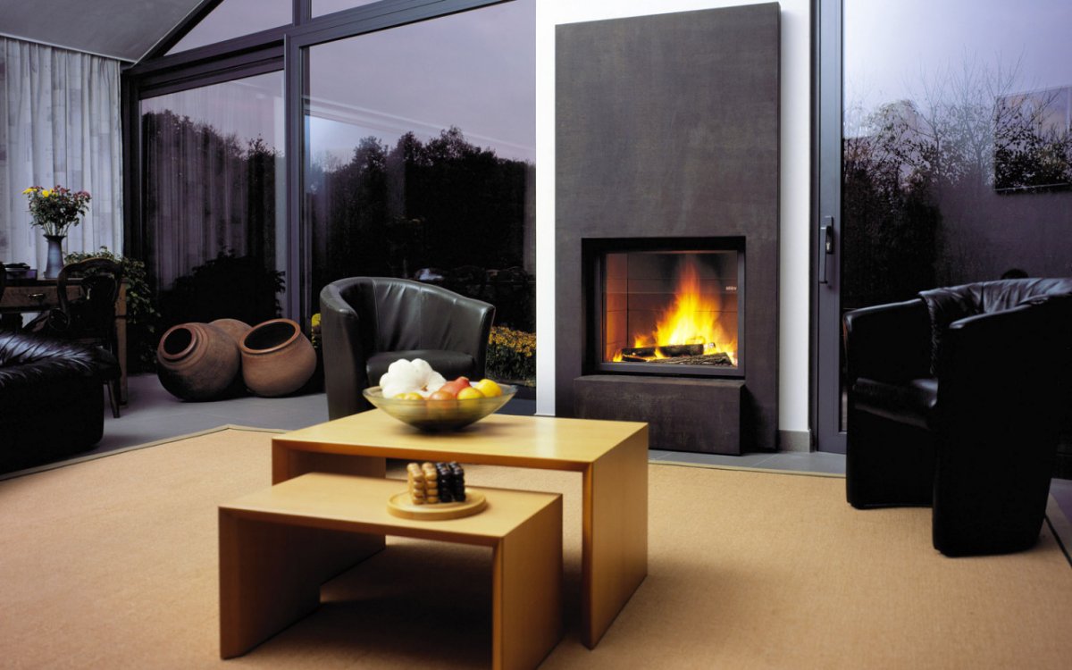 Биокамин в интерьере гостиной