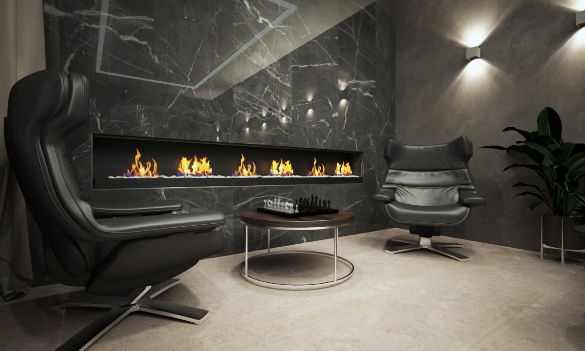 Биокамины в интерьере кабинет