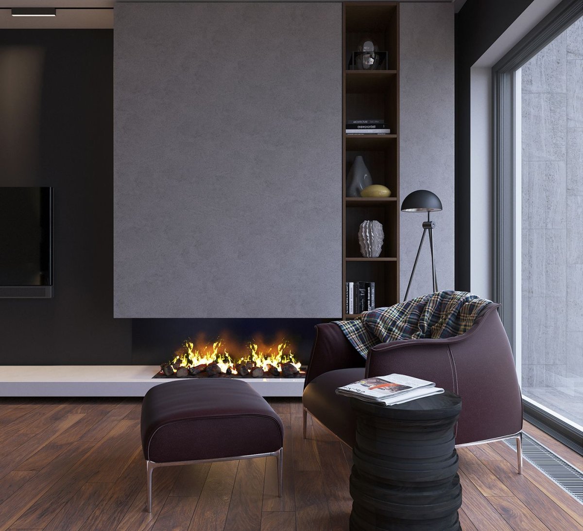 Камин интерьер 80е