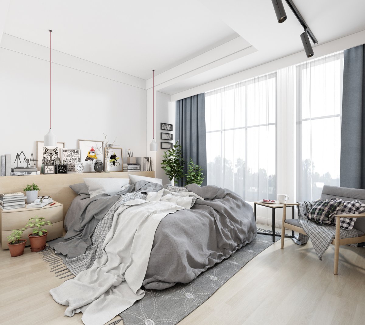 Светло серые стены в интерьере