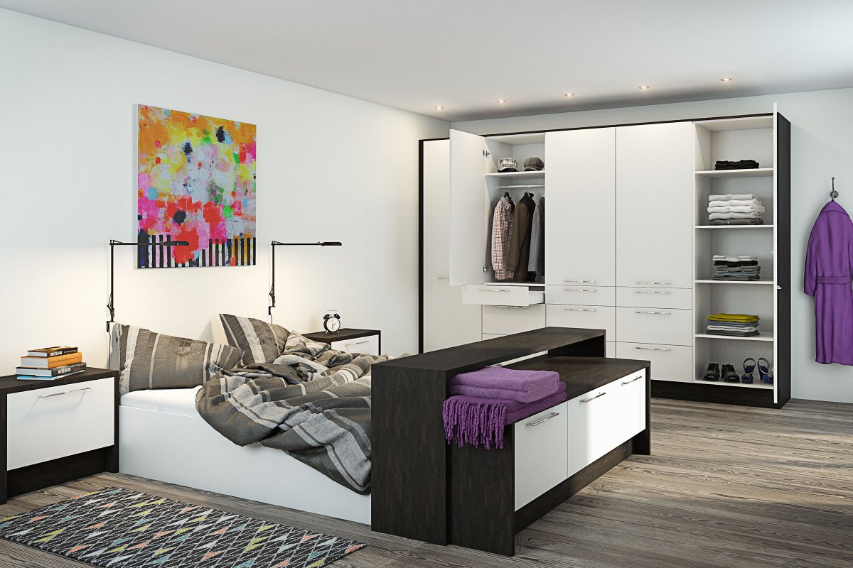 Стильный угловой шкаф в спальню 2021