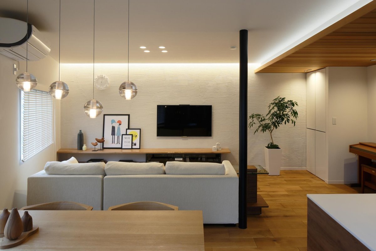 Освещение гостиной в скандинавском стиле