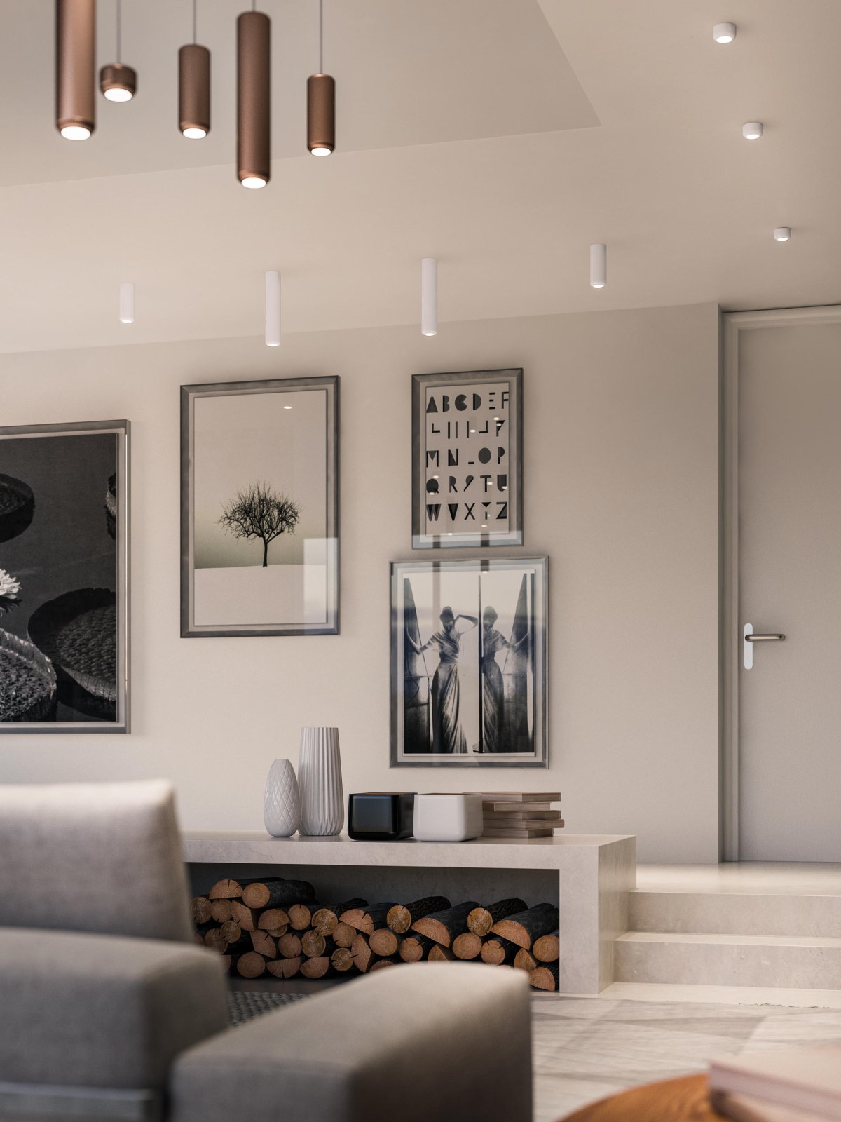 Люстры лофт белая в интерьере