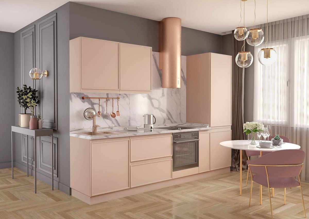 Кухня цвет шампань глянец