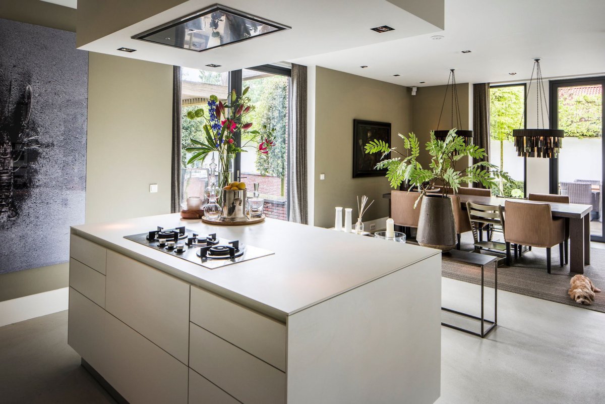 Кухонный остров с плитой