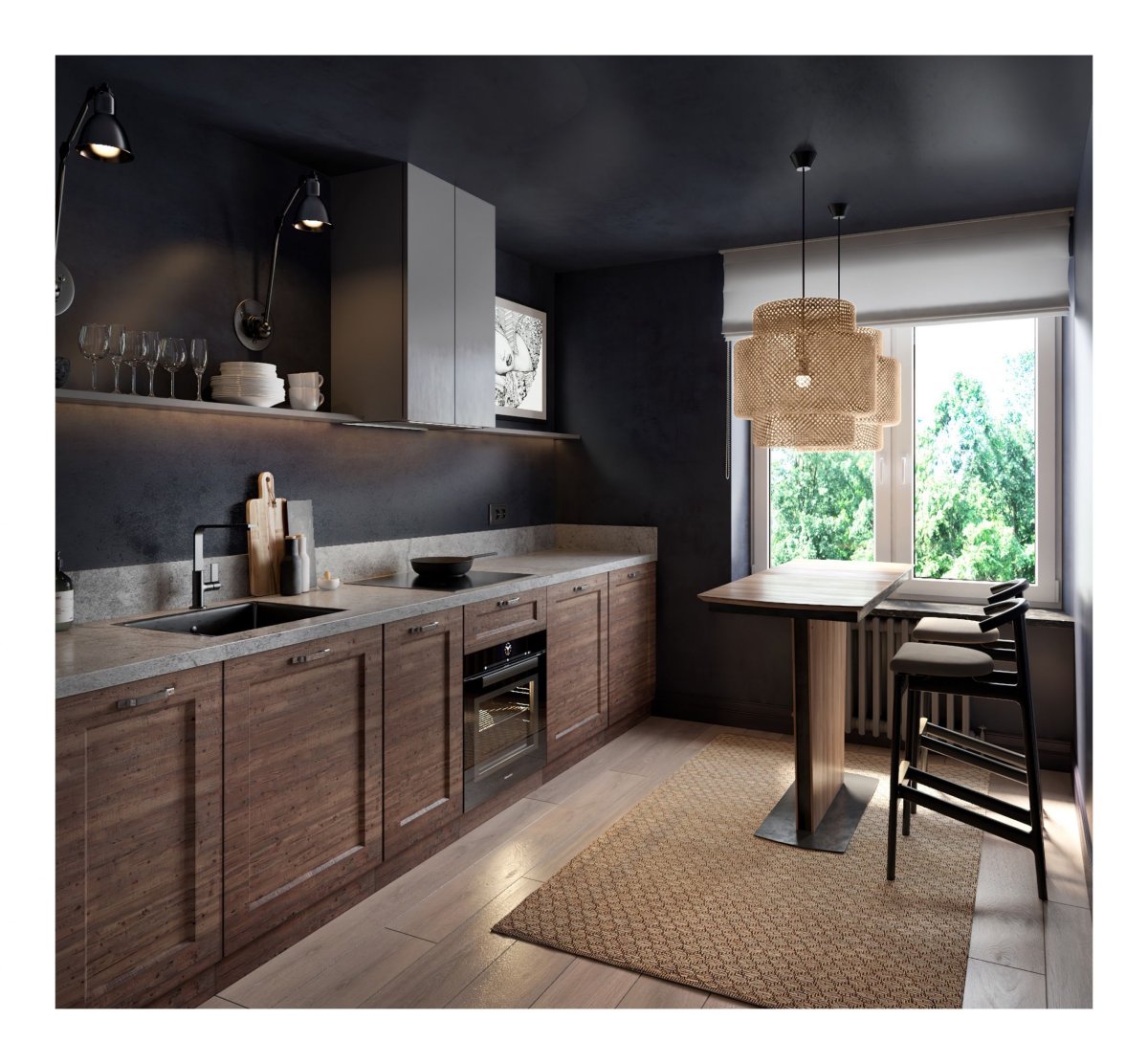 Кухонный гарнитур в стиле Ваби Саби