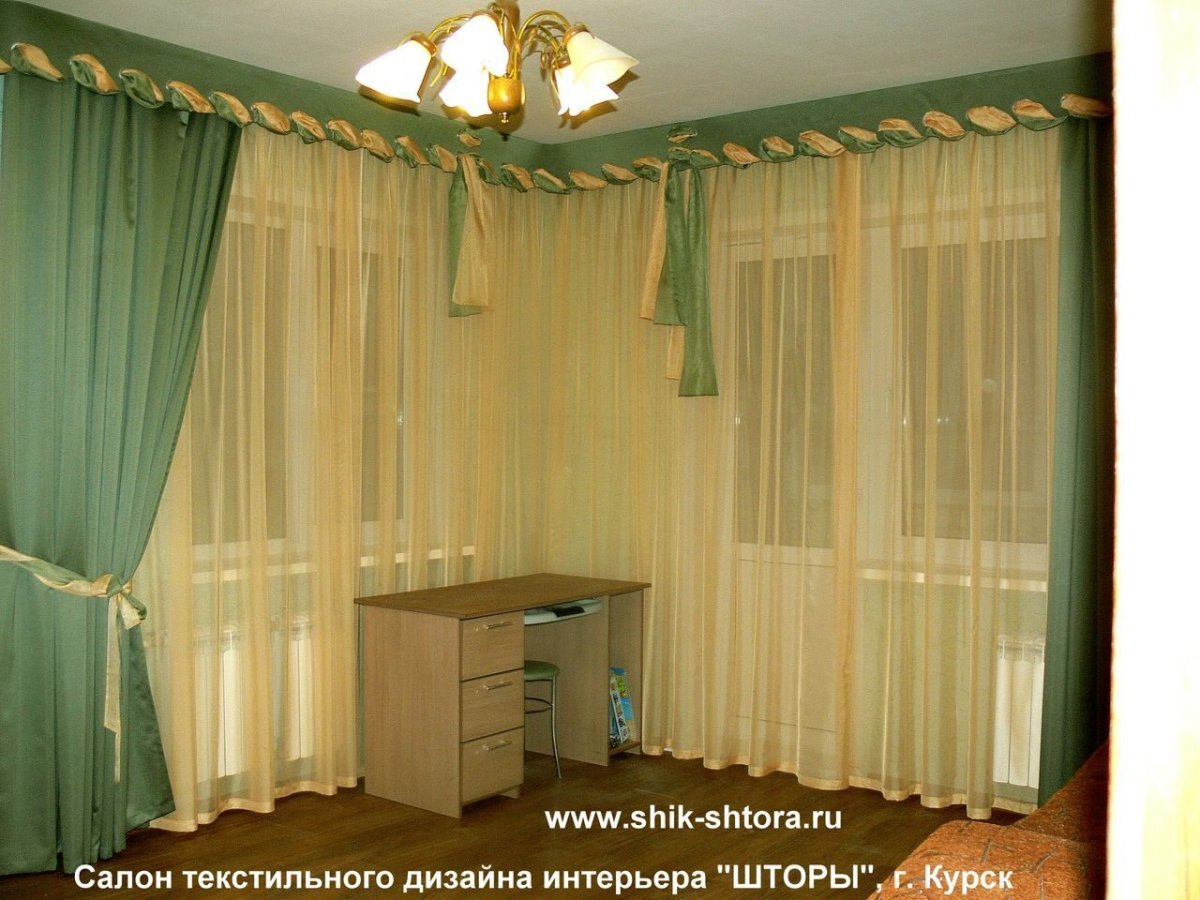 Карнизы для зонирования комнаты шторами