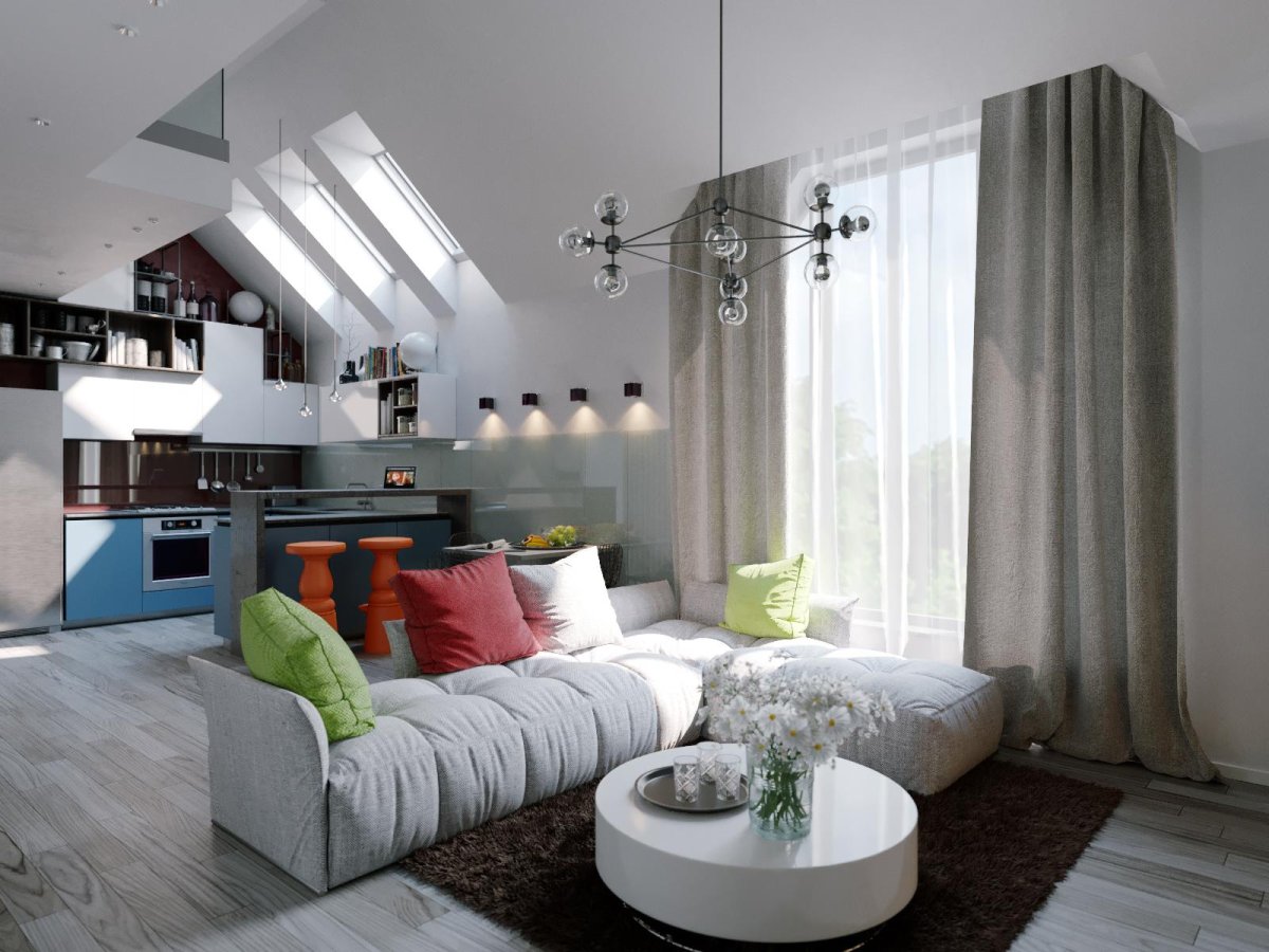 Кухня на мансарде