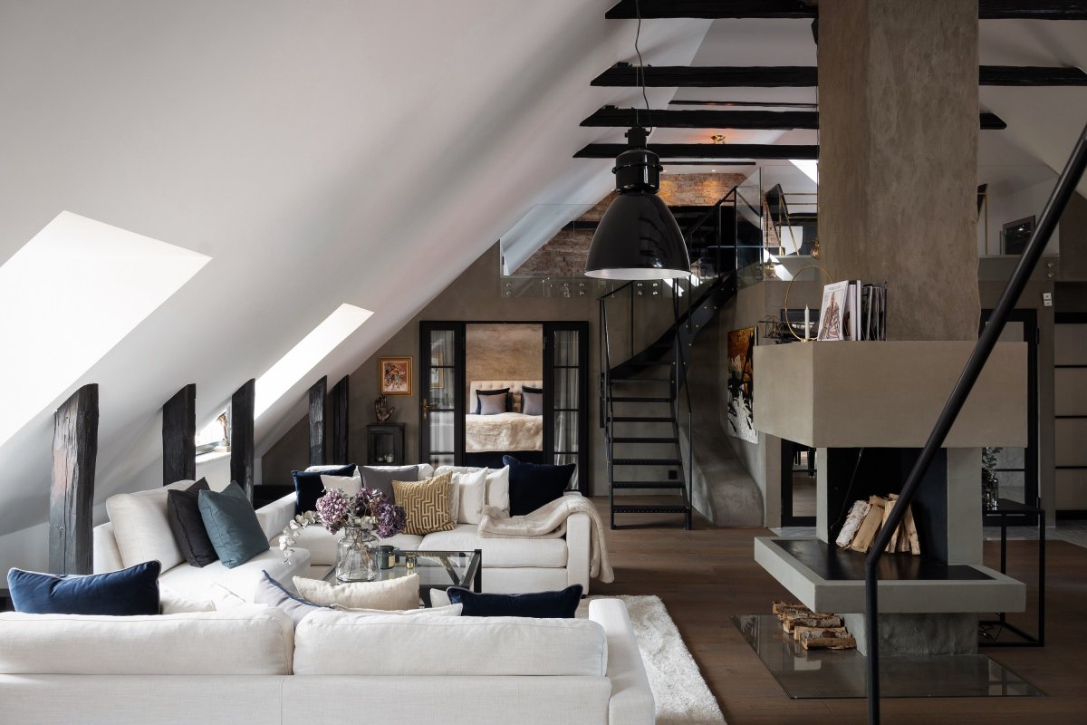 Интерьер мансарда спальня 12кв