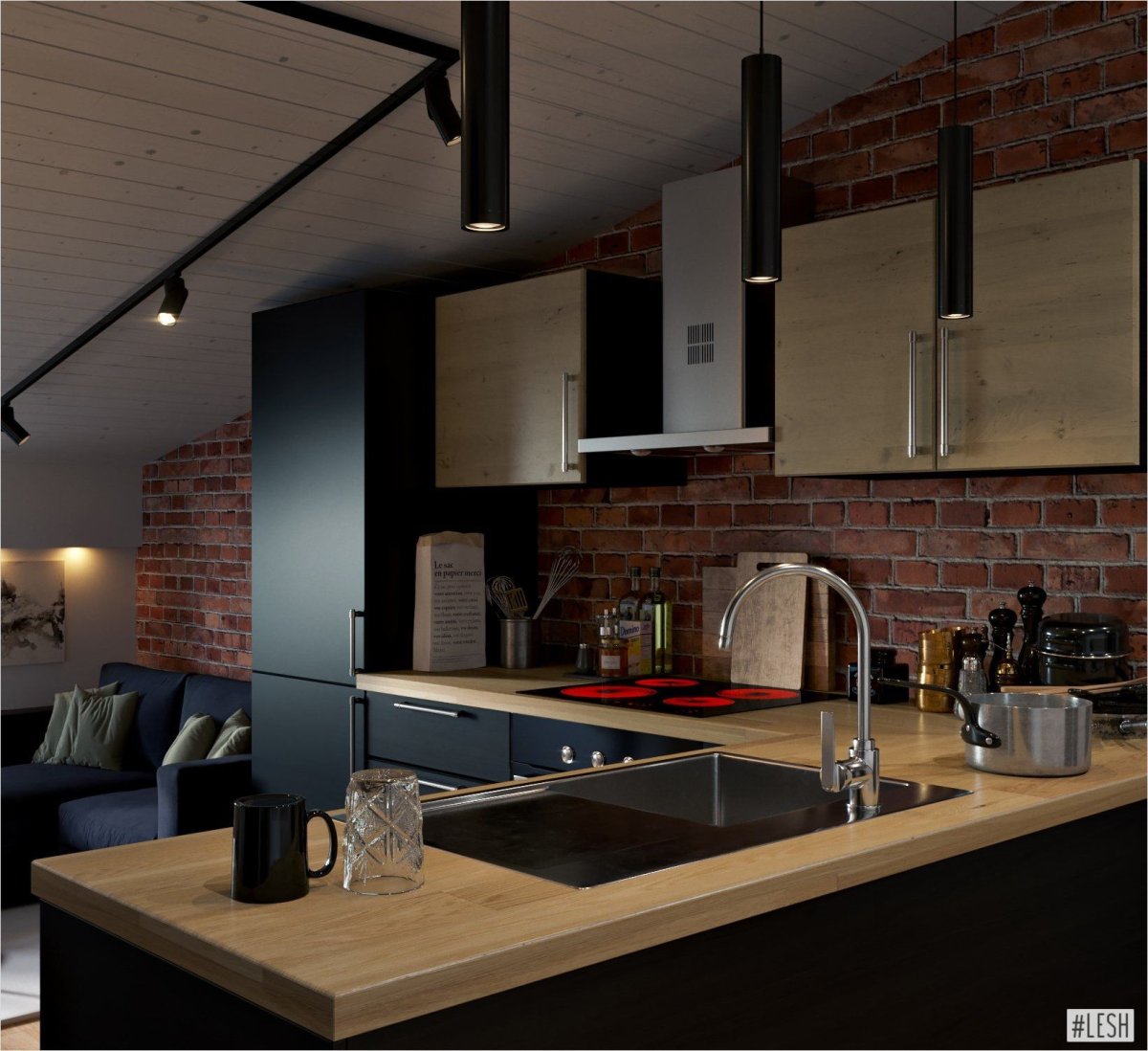 Кухня на мансарде