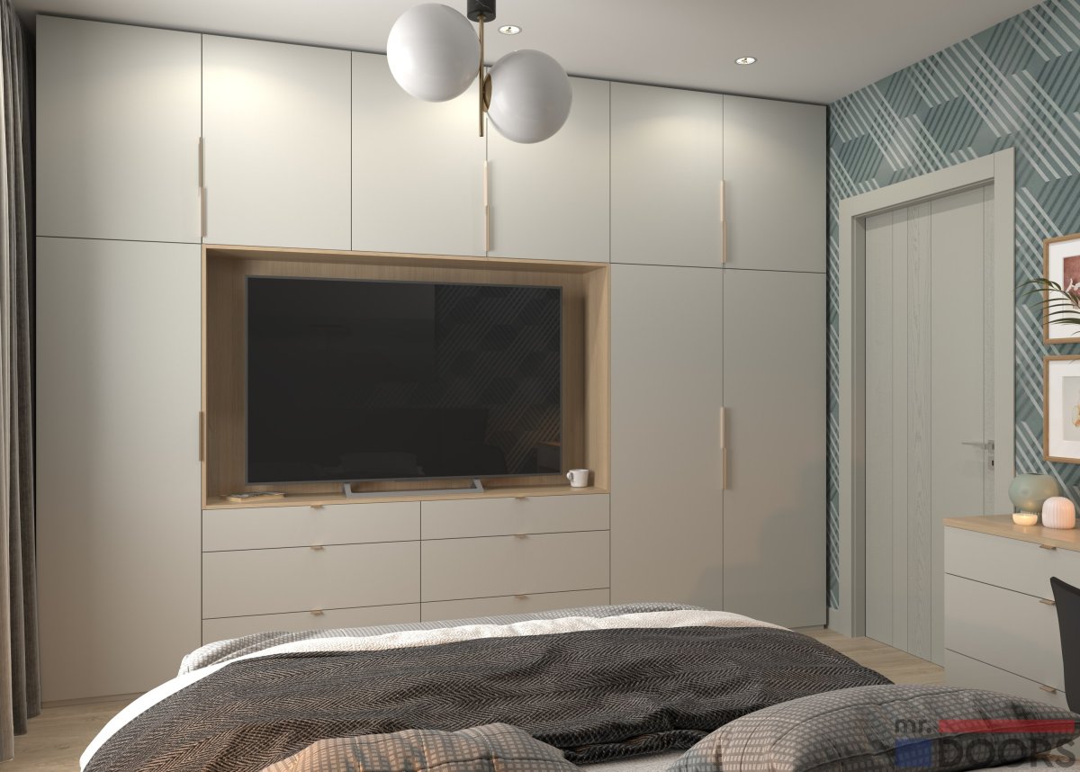 Спальня со встроенной мебелью
