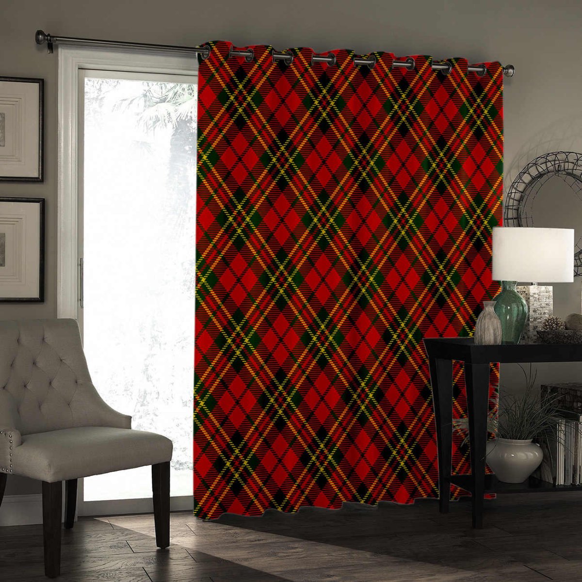 Шторы в крупную клетку