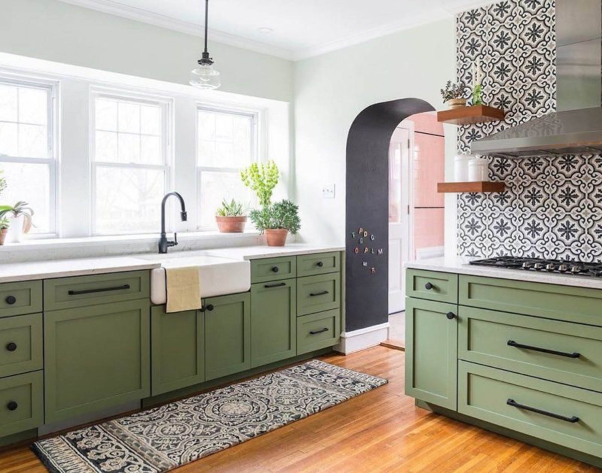 Кухня олива Модерн 2020