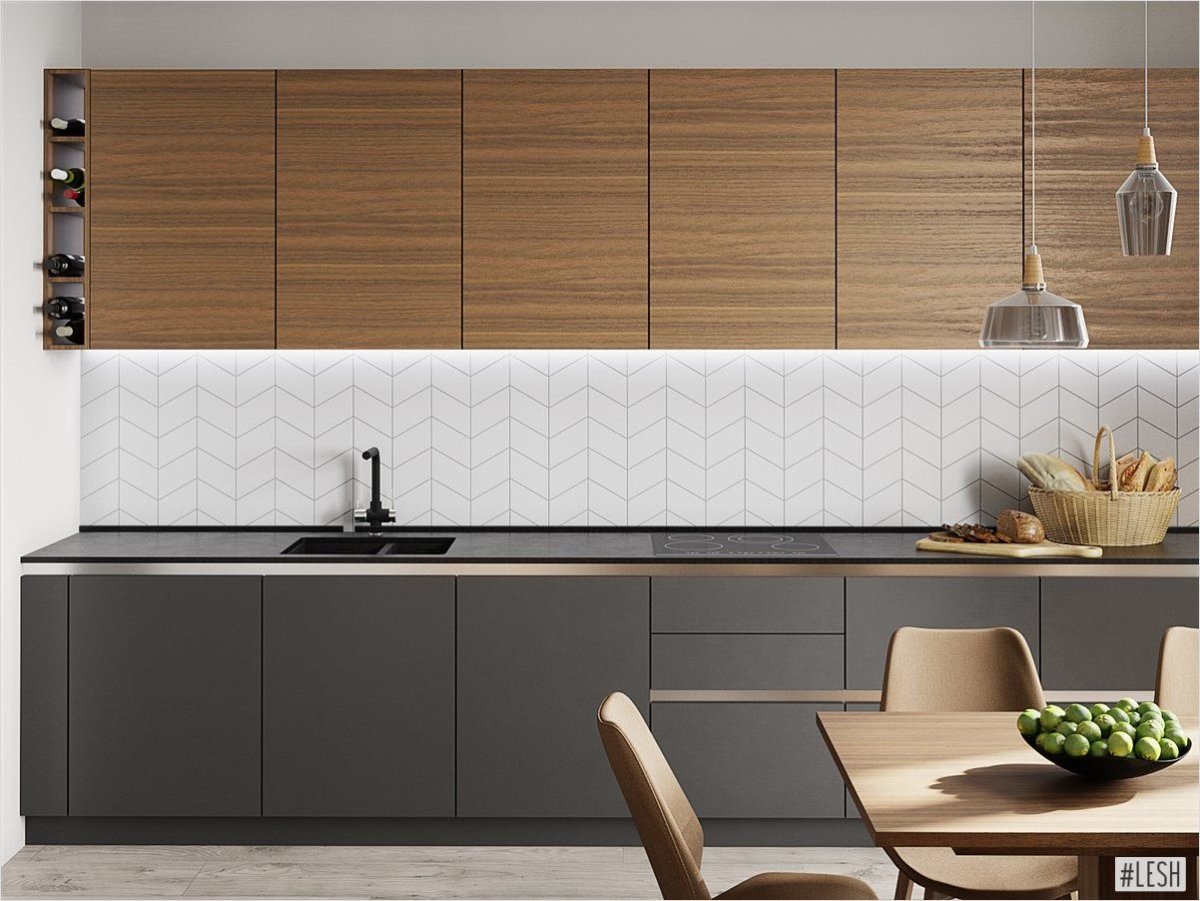 Кухонные шкафчики в 2 ряда