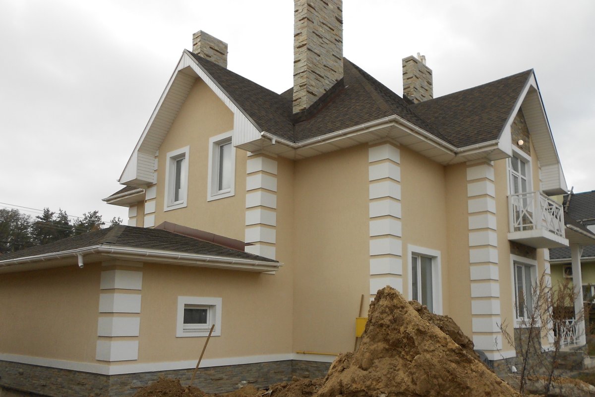 Отделка фасада штукатуркой