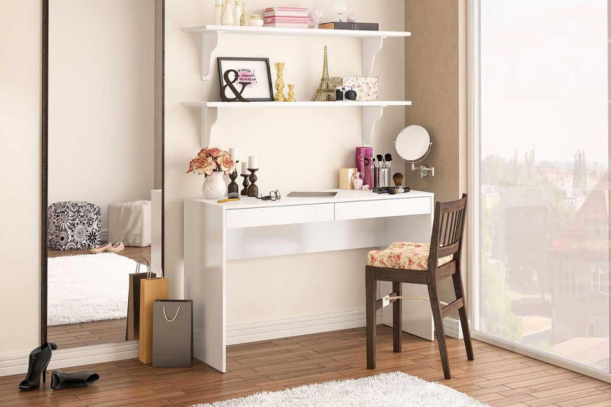 Полки над столом письменным классика