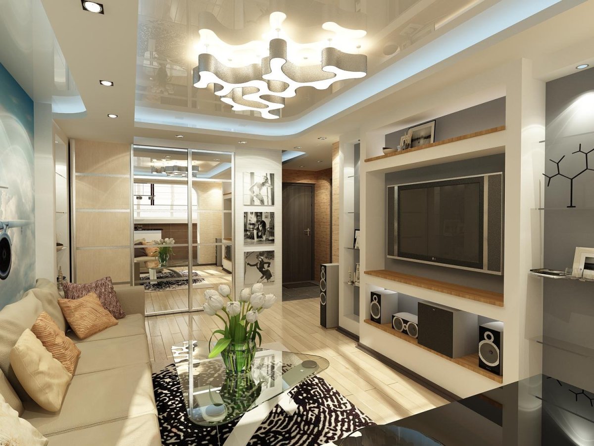 Стильная гостиная в хрущевке