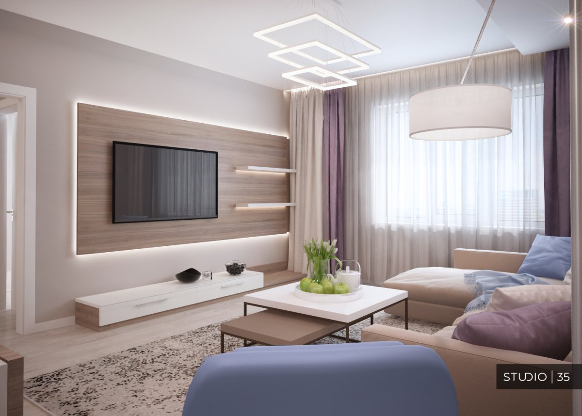 Проект гостиной комнаты Лагуна