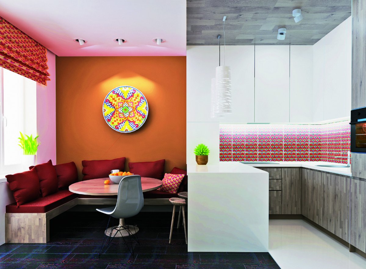 Зонирование комнаты и кухни