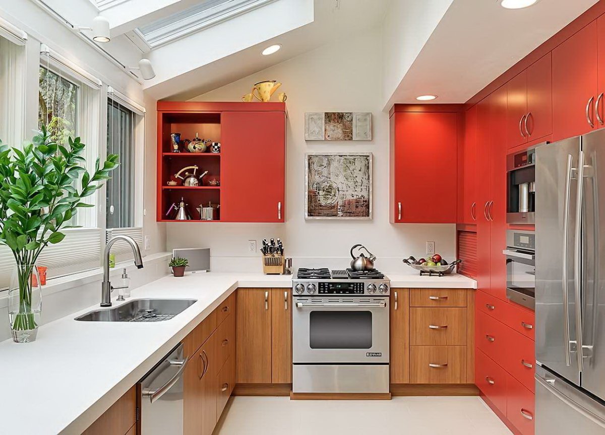 Интерьер маленькой кухни