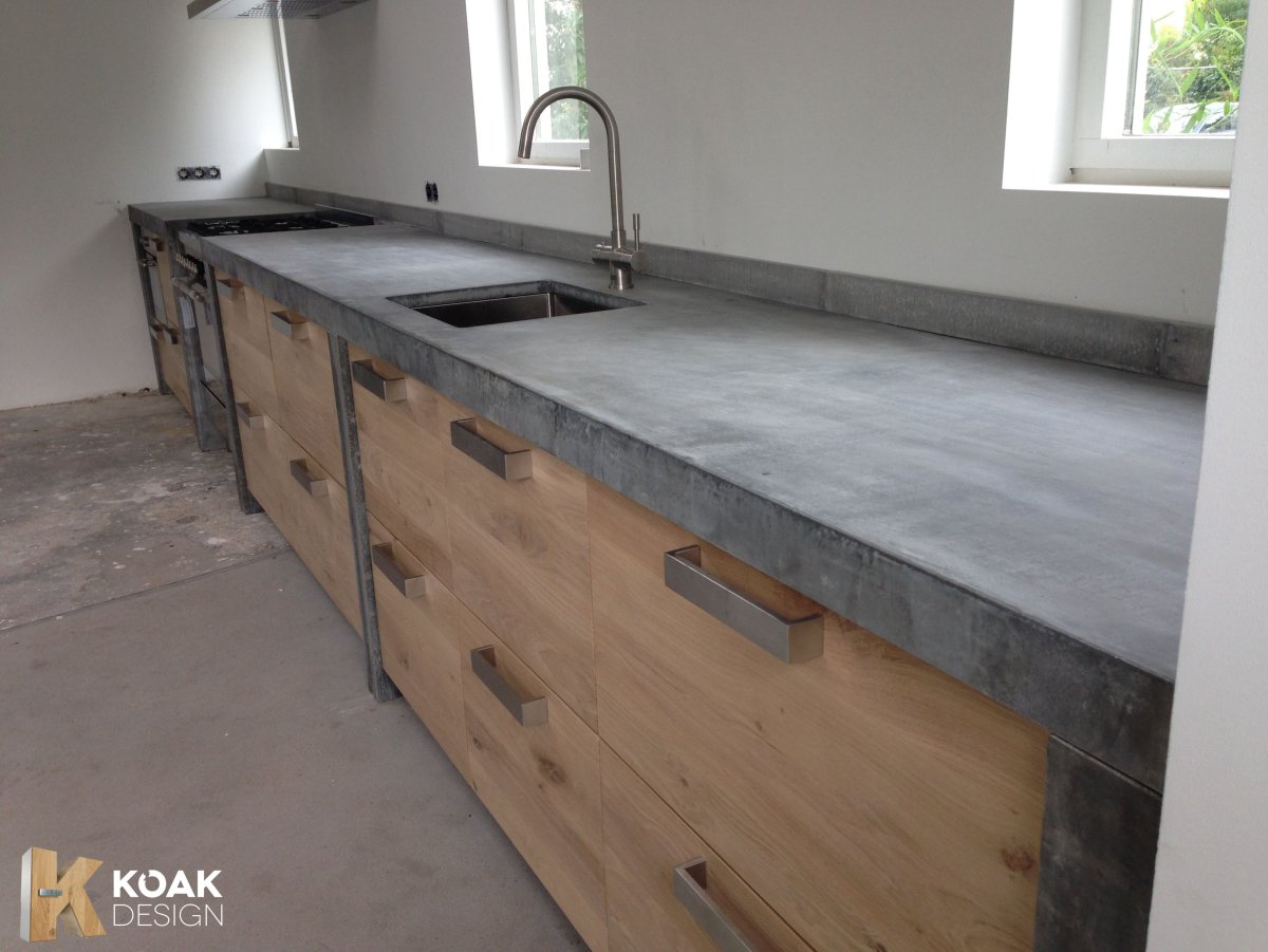 Бетонная столешница для кухни